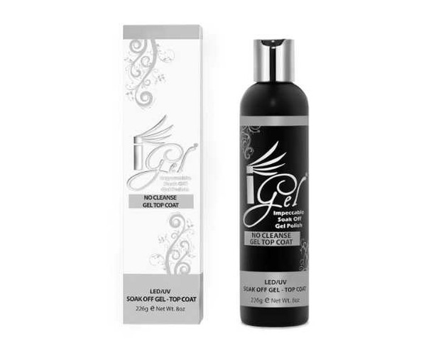 IGEL Soak-off UV/LED No Cleanse Gel Top Coat 8oz