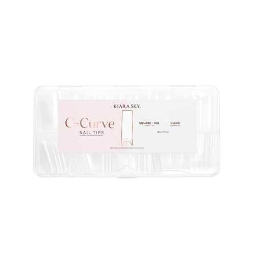 Kiara Sky C-Curve Tips XXL- Square Clear NAIL TIPS