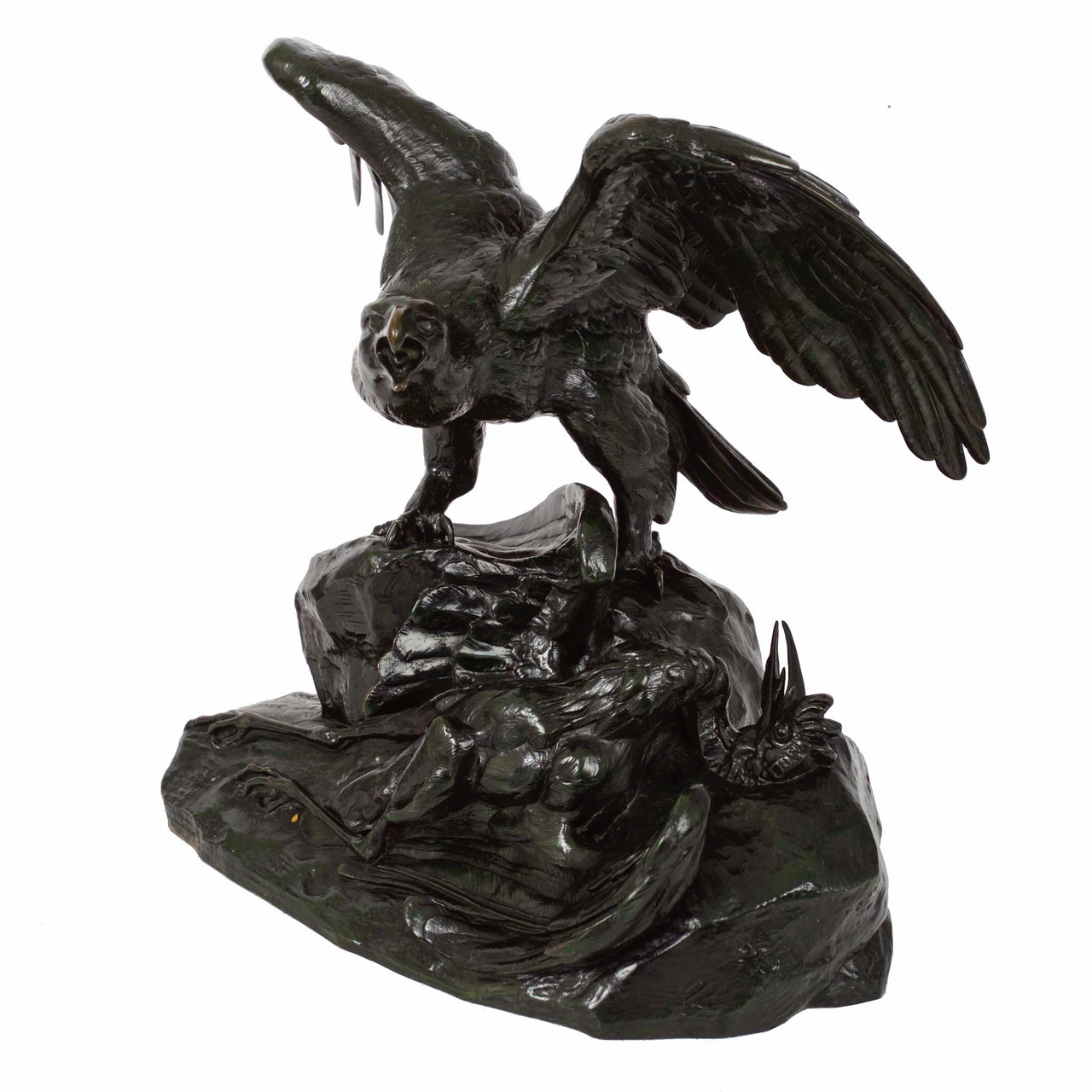 Bronze Sculpture of "Eagle Holding a Heron" AntoineLouis Barye