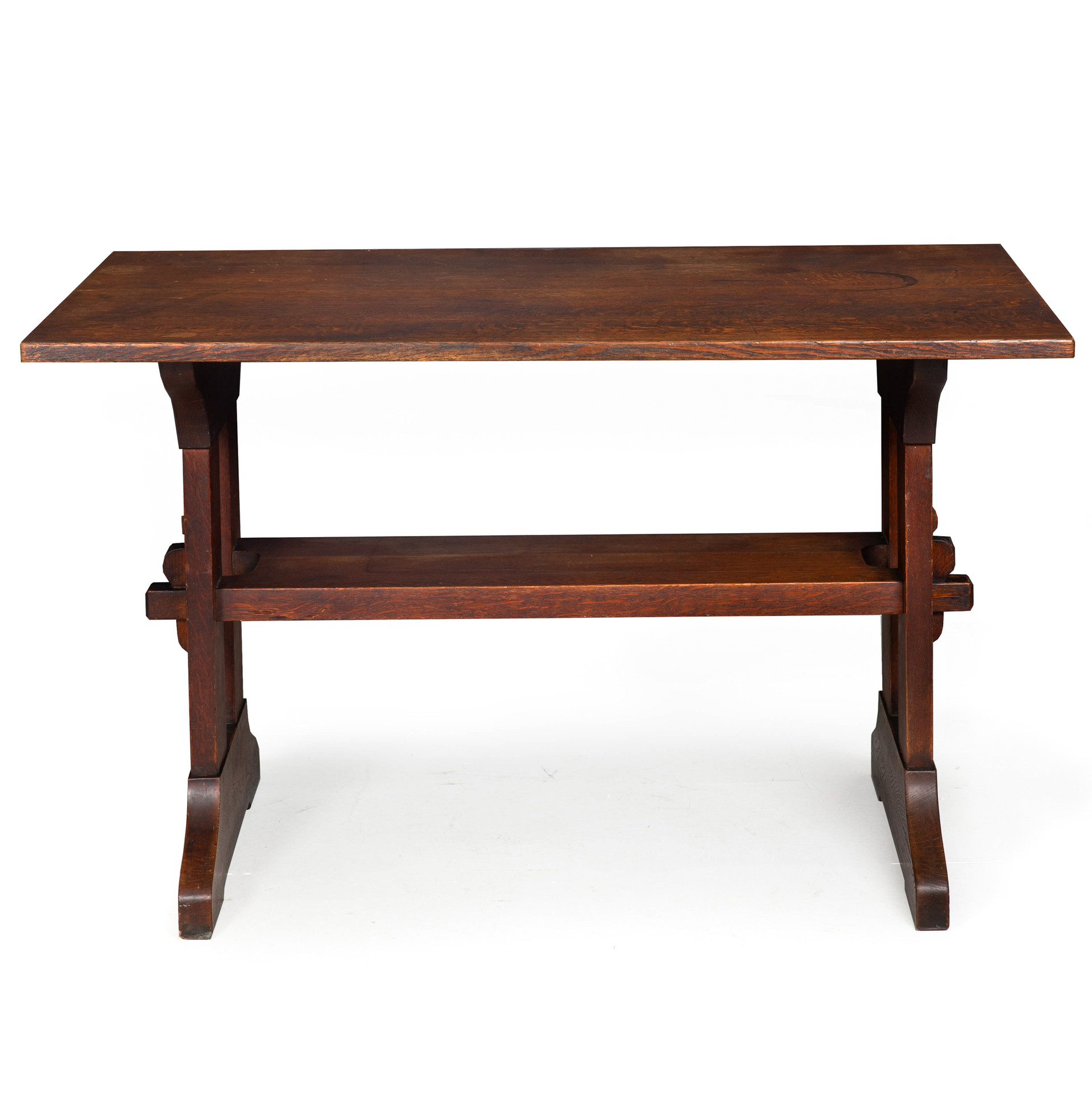 Oak Trestle Library Table no. 637 ca. 1905 | Gustave Stickley