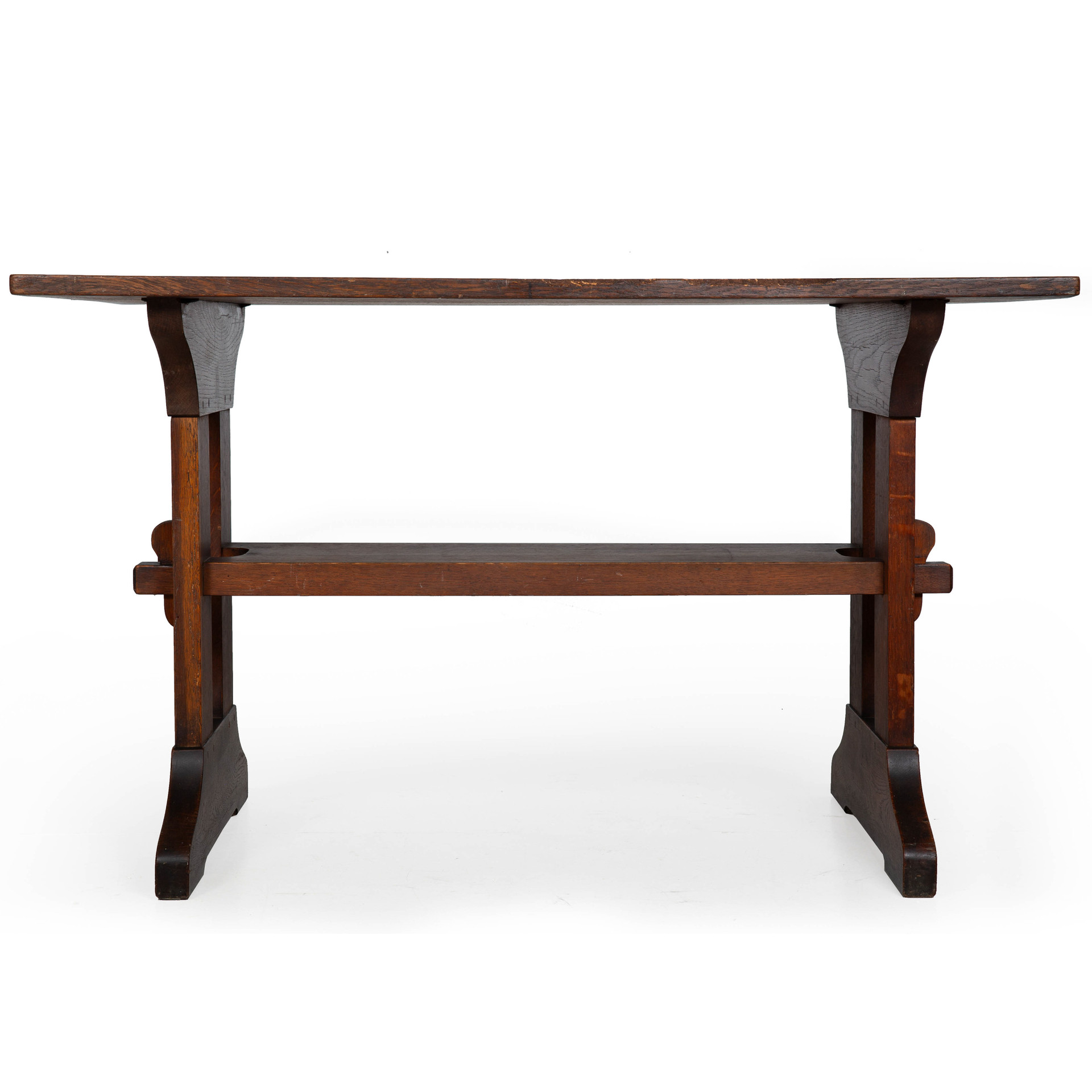 Oak Trestle Library Table no. 637 ca. 1905 | Gustave Stickley