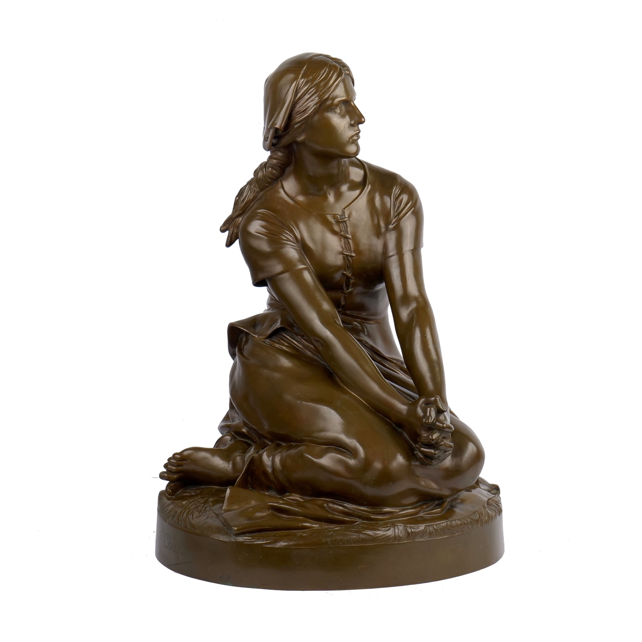 Bronze “Joan of Arc” after model by Chapu (French, 1833-91)