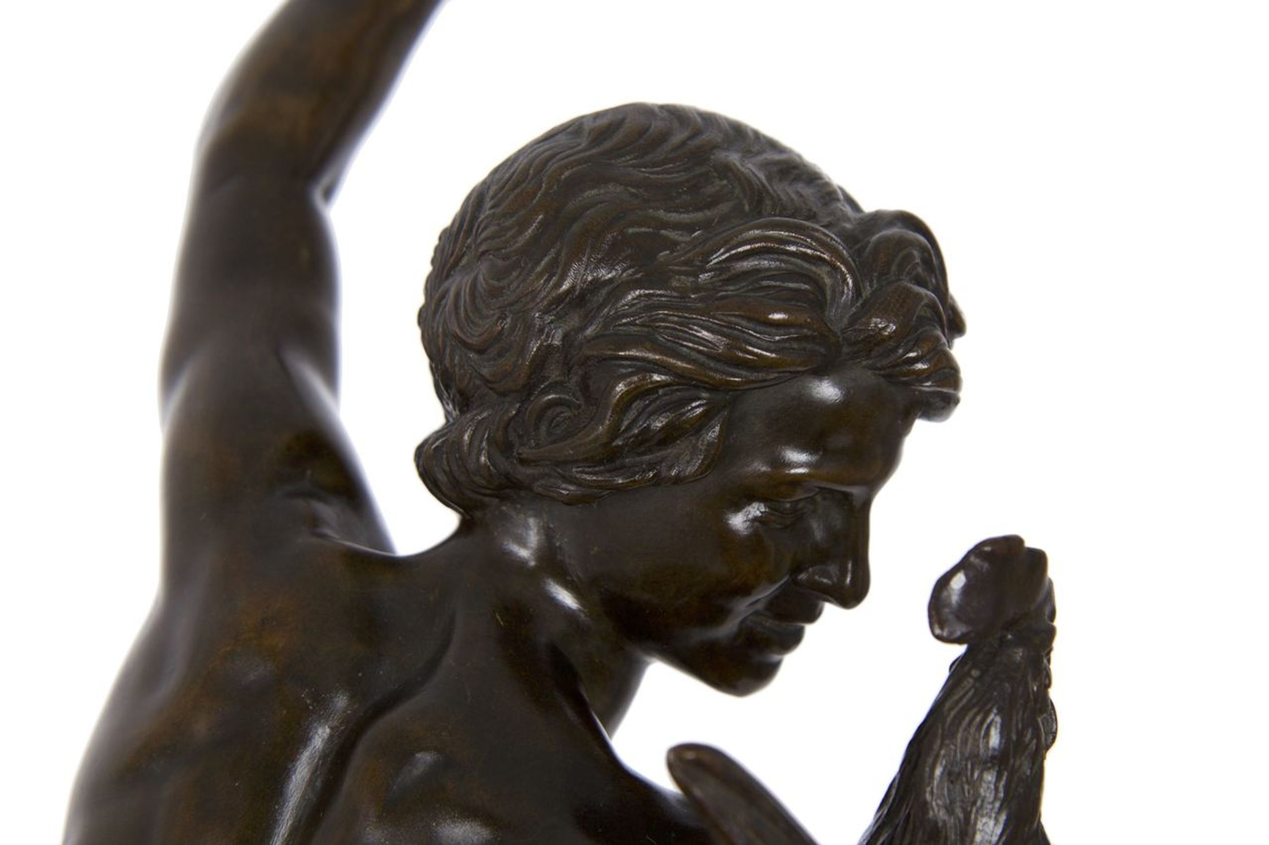 “Winner of the Cockfight”, bronze sculpture | Jean-Alexandre Falguiére ...