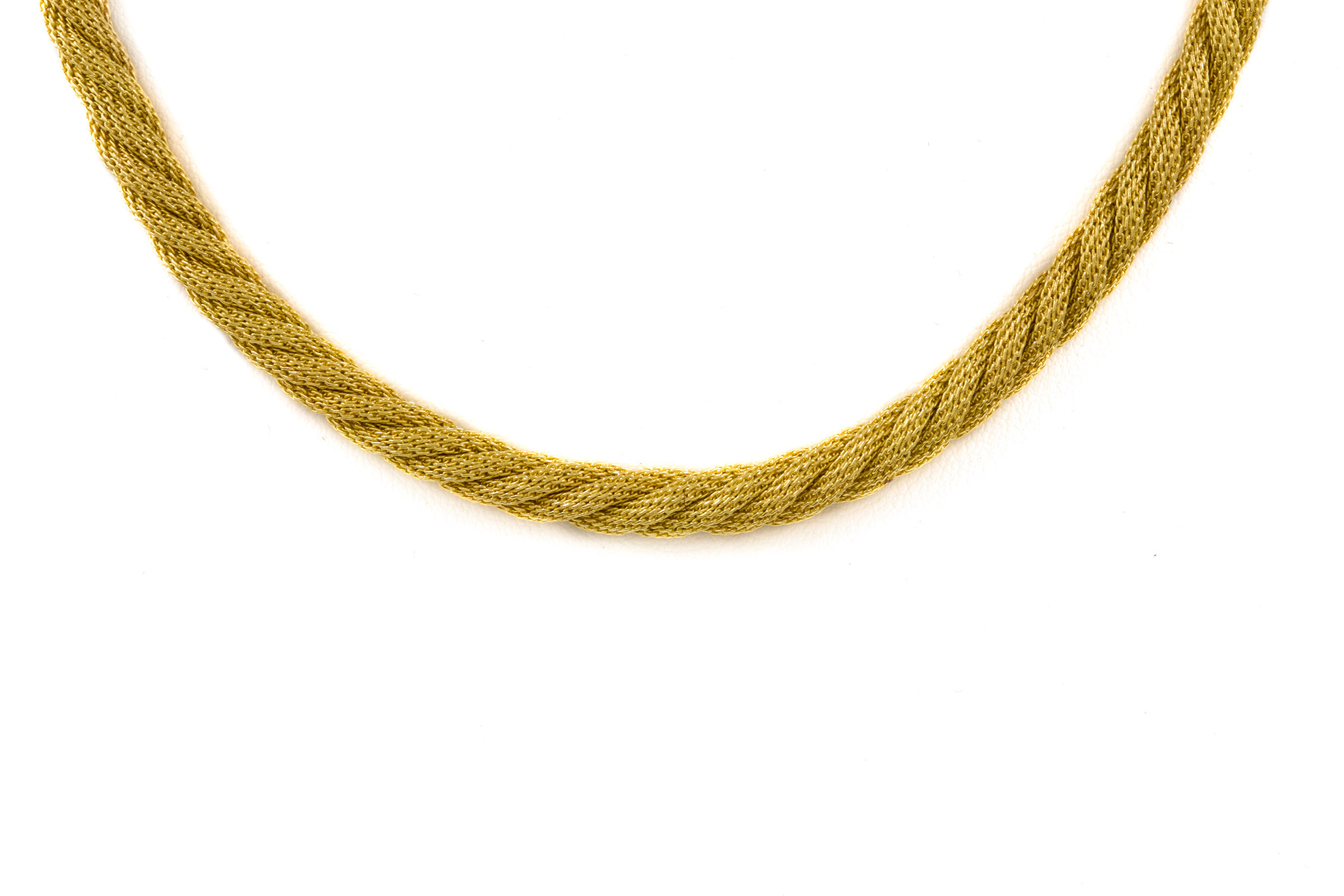 Vintage 14k Gold Mesh Choker Necklace | 15