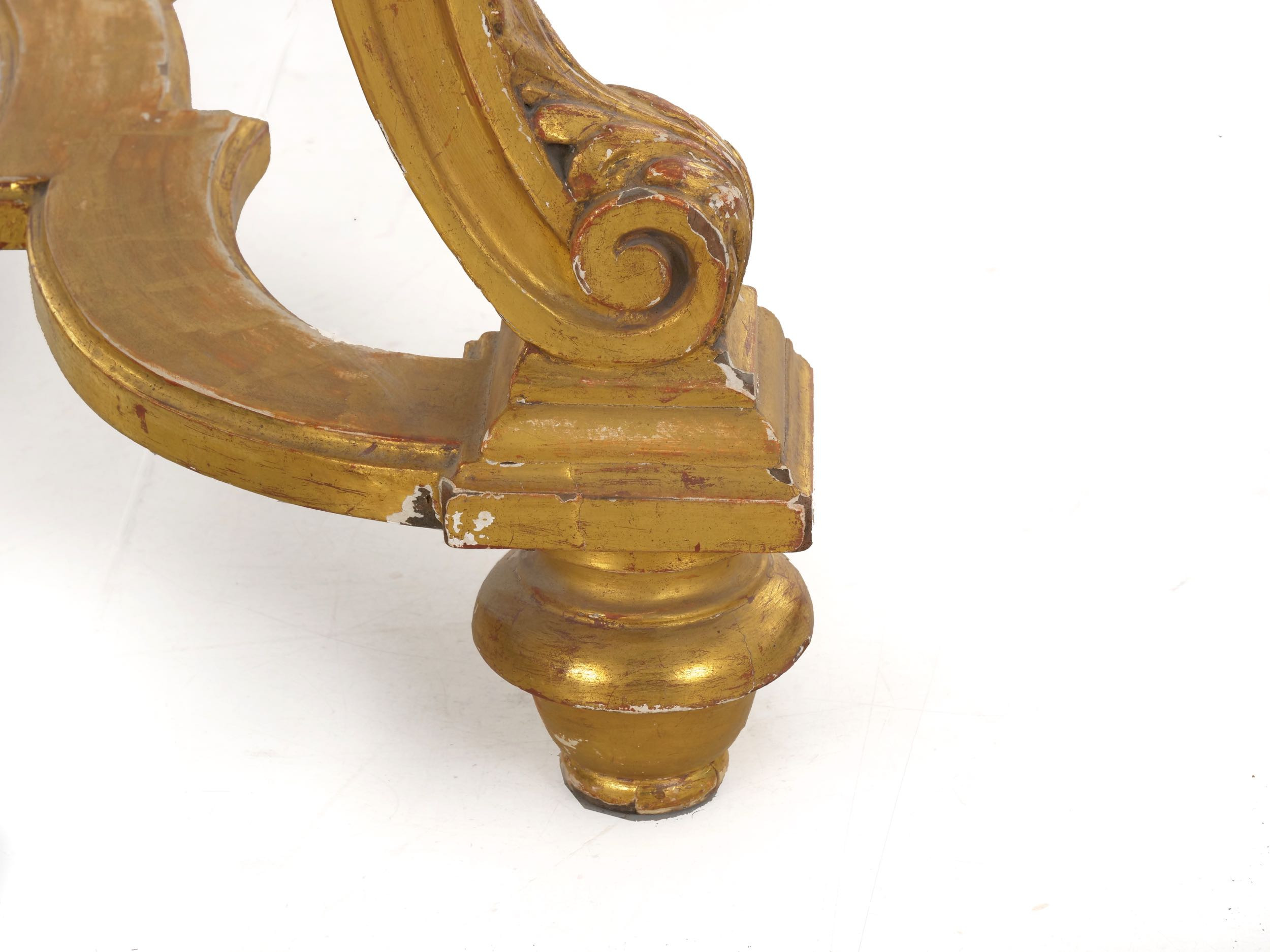 Neoclassical Giltwood Pier Table with Red Marble Top, 20th Century