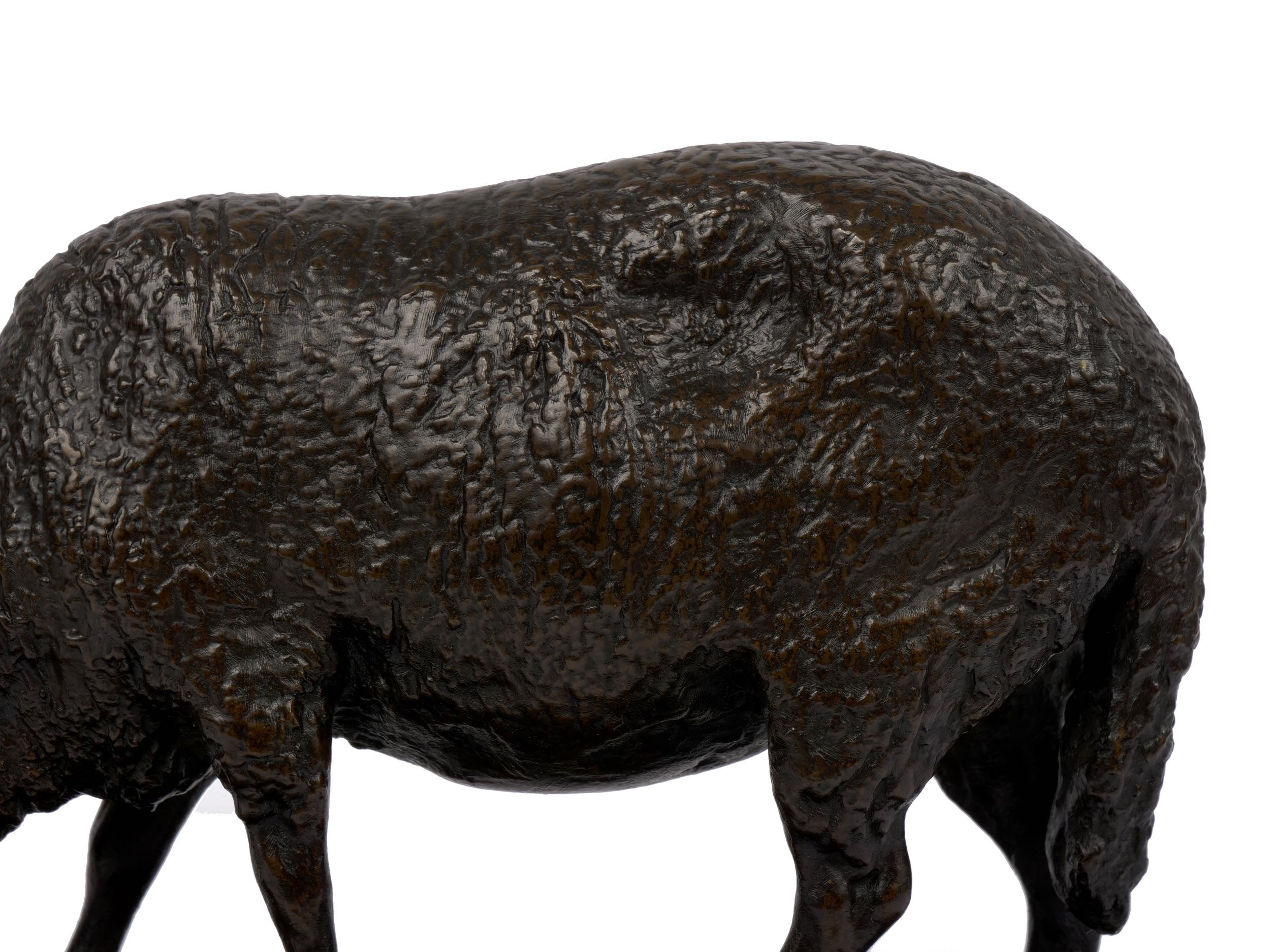 Bronze Sculpture of “Mouton Broutant” by Rosa Bonheur (French