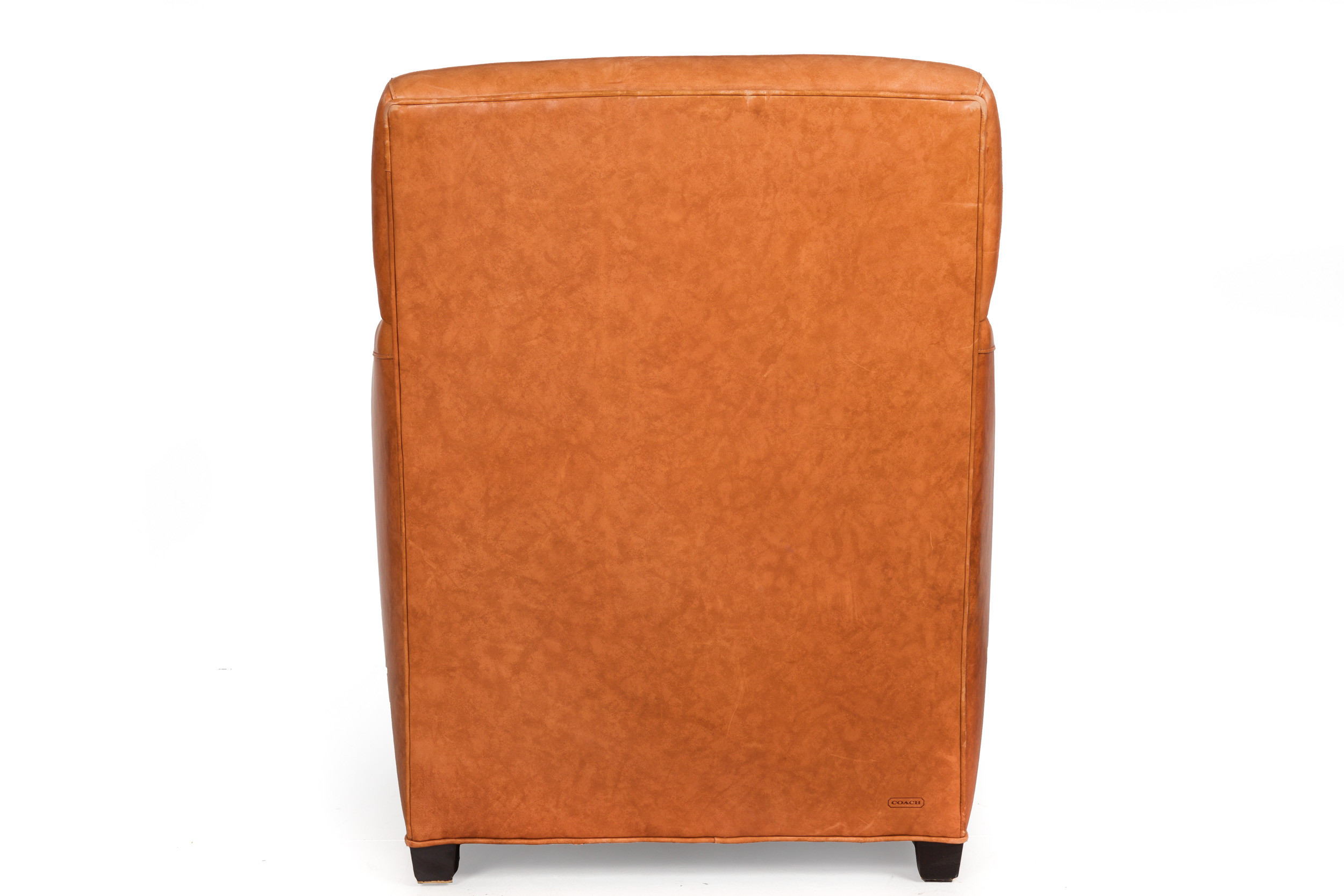 Art Deco Style Leather Club Chair & Ottoman | Designed by Coach