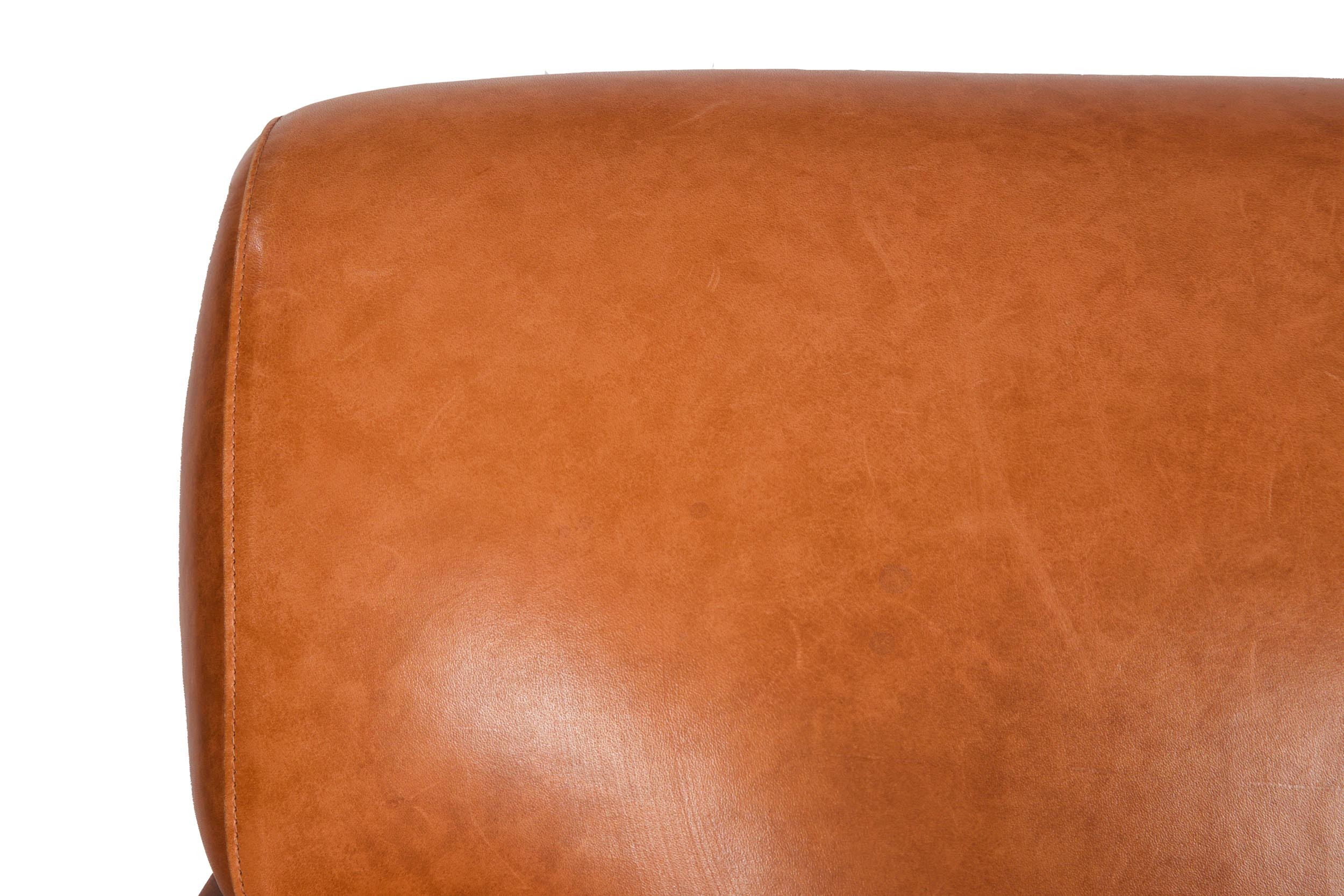 Art Deco Style Leather Club Chair & Ottoman | Designed by Coach