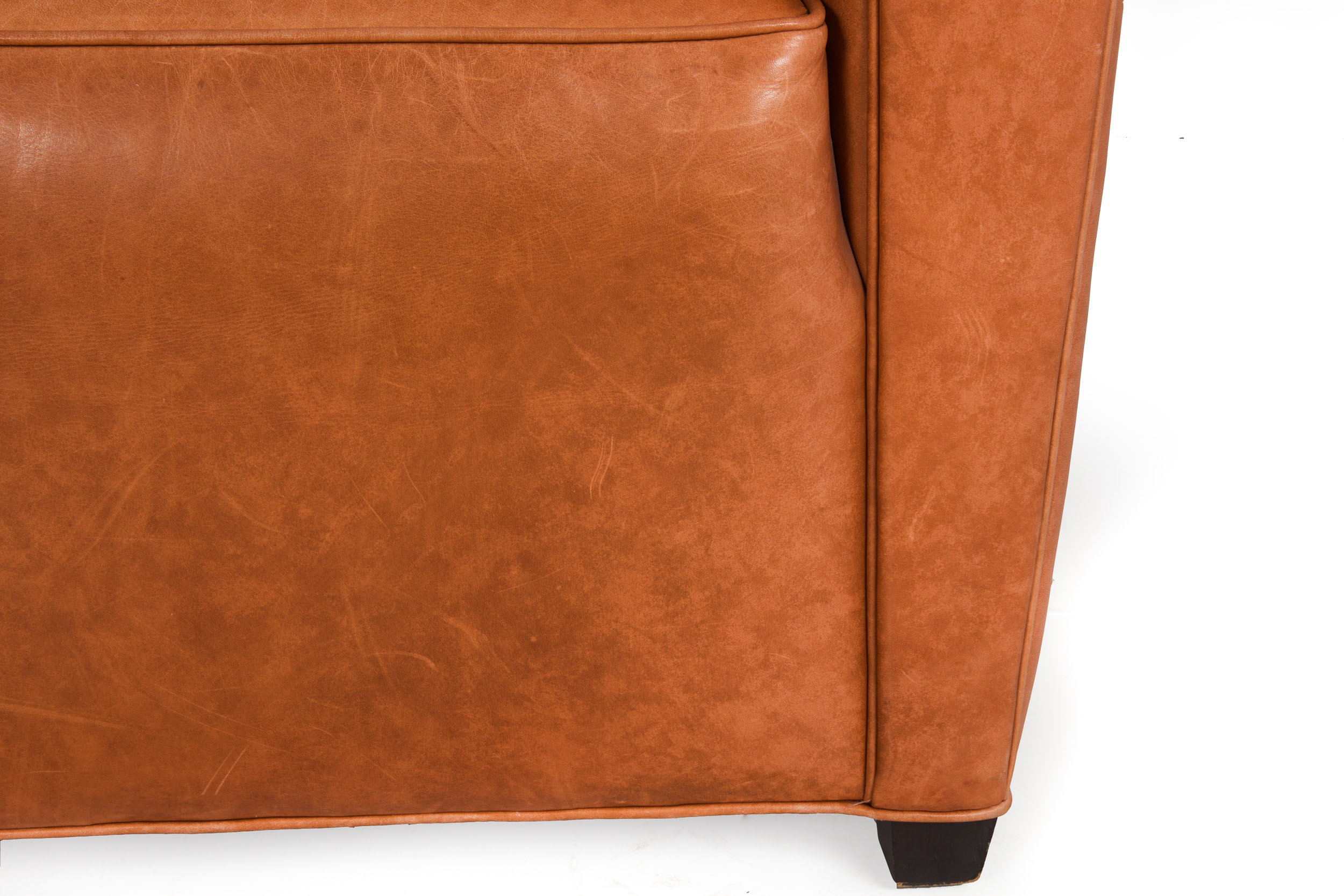 Art Deco Style Leather Club Chair & Ottoman | Designed by Coach