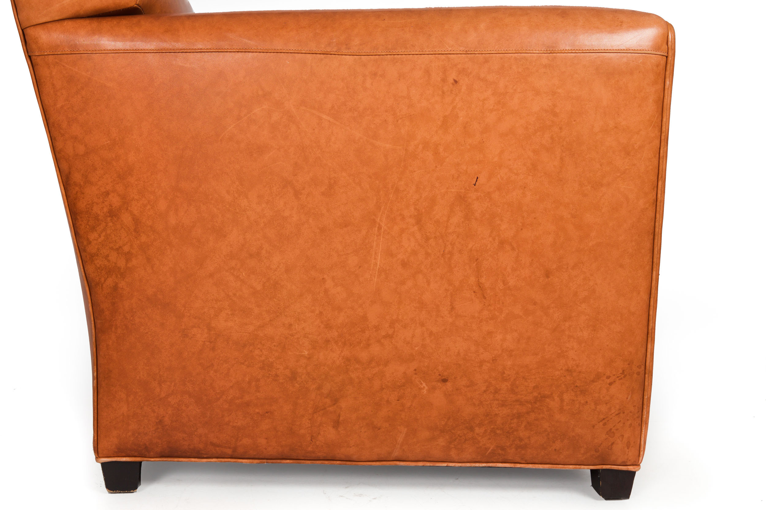 Art Deco Style Leather Club Chair & Ottoman | Designed by Coach