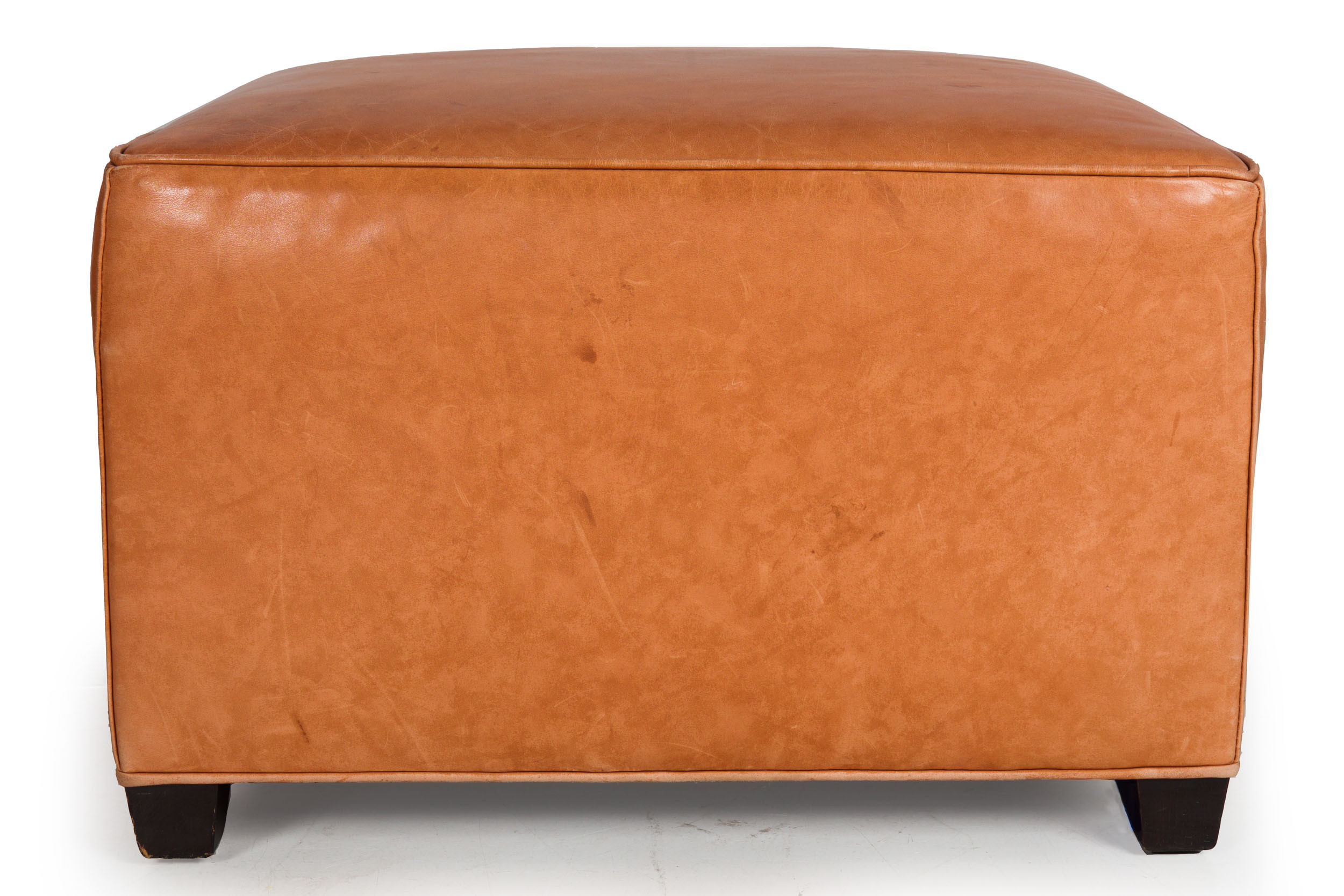 Art Deco Style Leather Club Chair & Ottoman | Designed by Coach