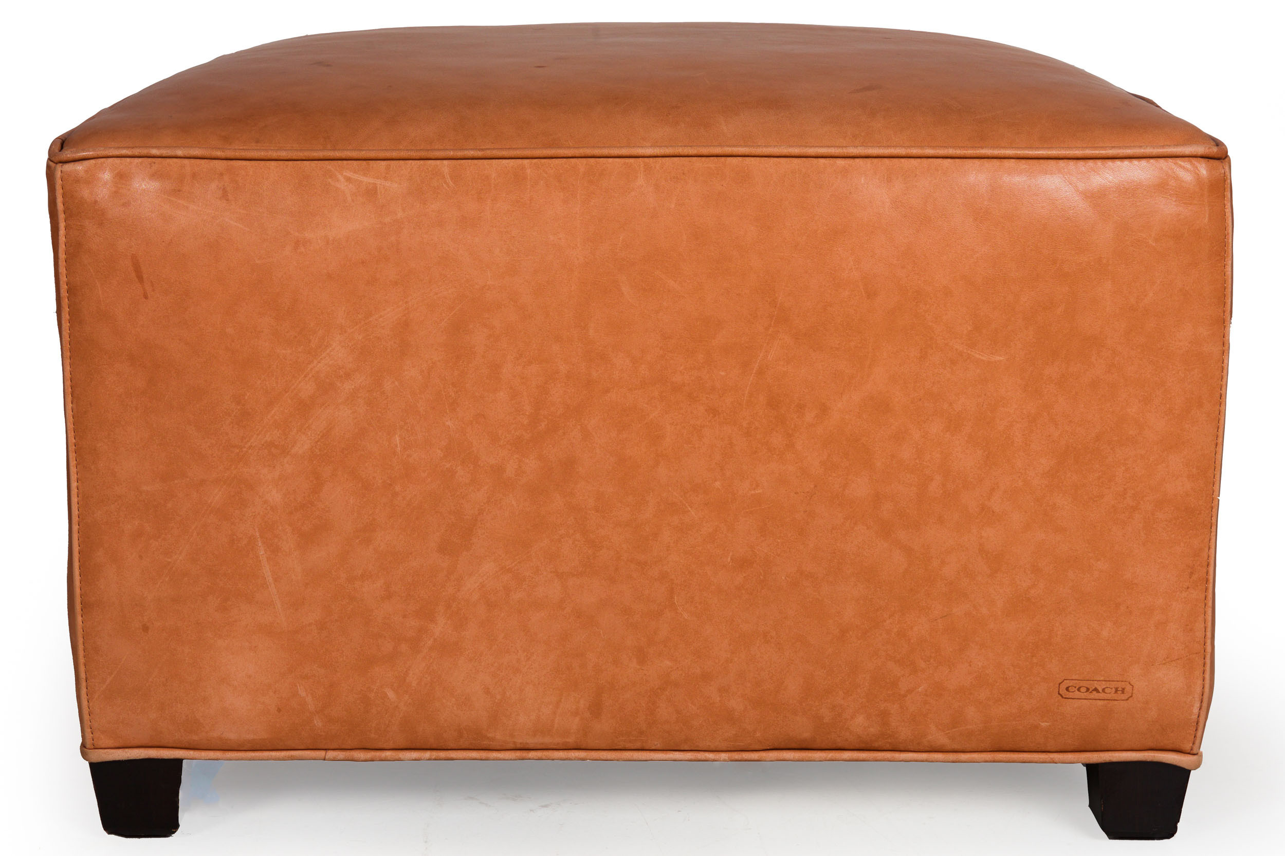 Art Deco Style Leather Club Chair & Ottoman | Designed by Coach