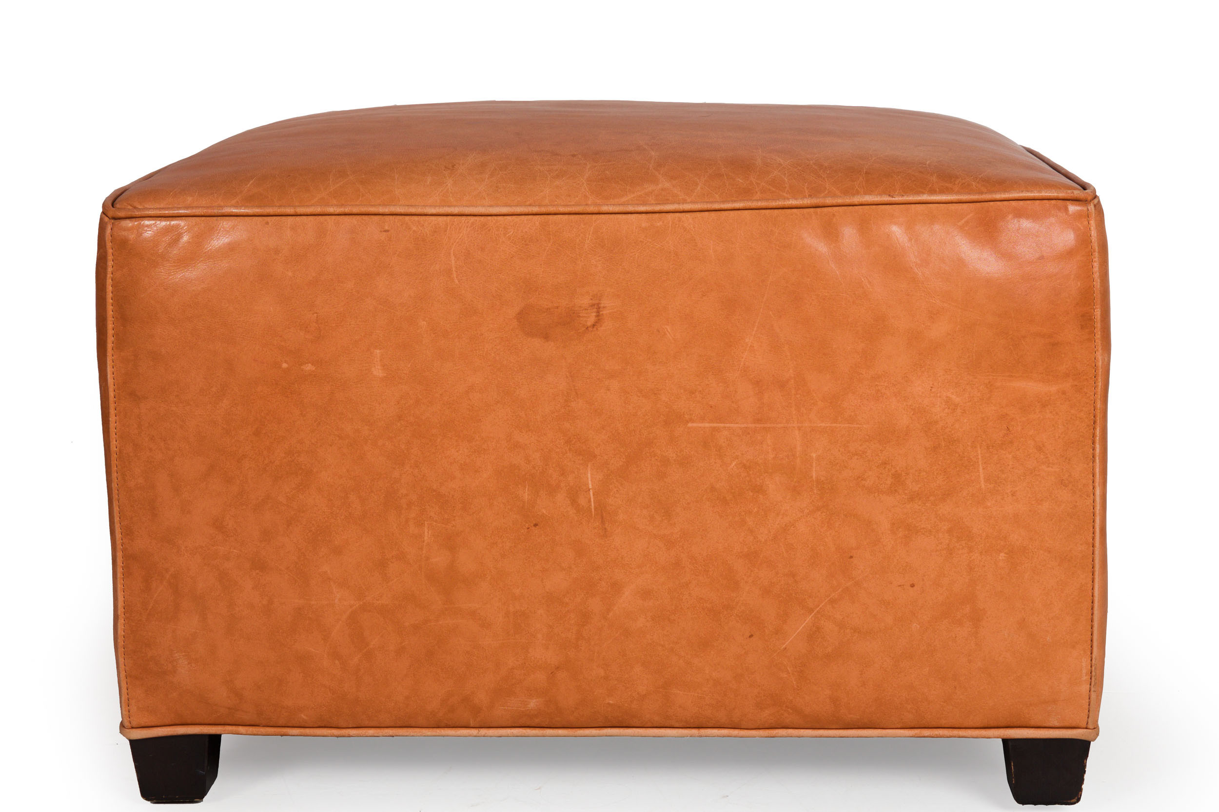 Art Deco Style Leather Club Chair & Ottoman | Designed by Coach