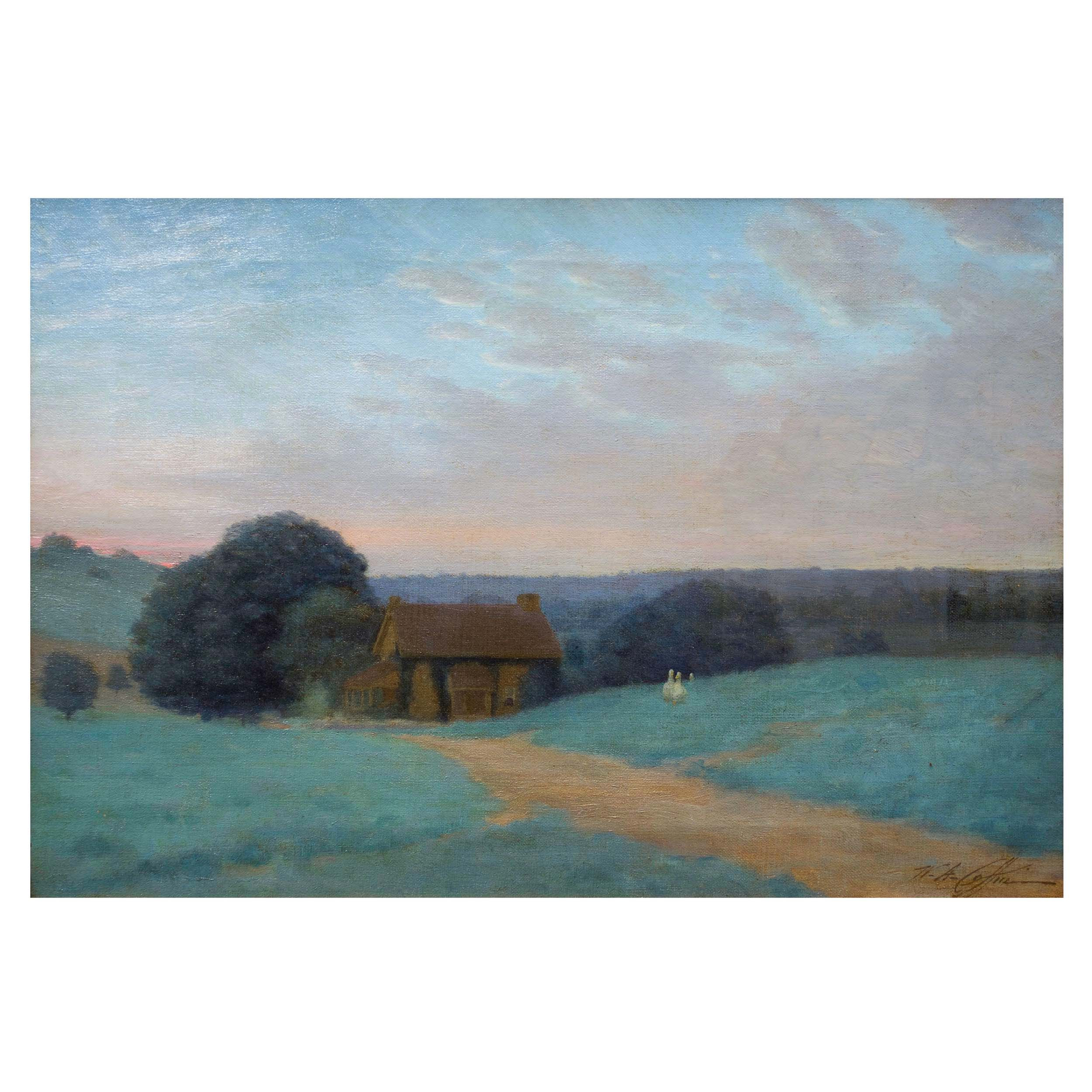 Antique-Landscape-Oil-