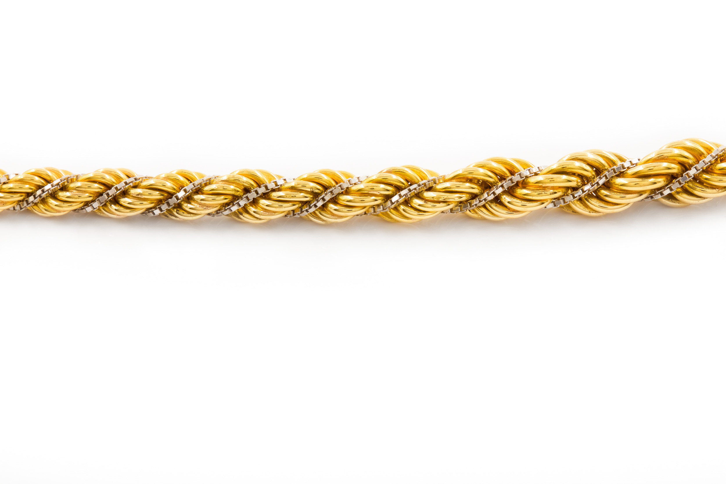 Vintage Gold Graduated-Twist Rope Necklace | 17 3/8