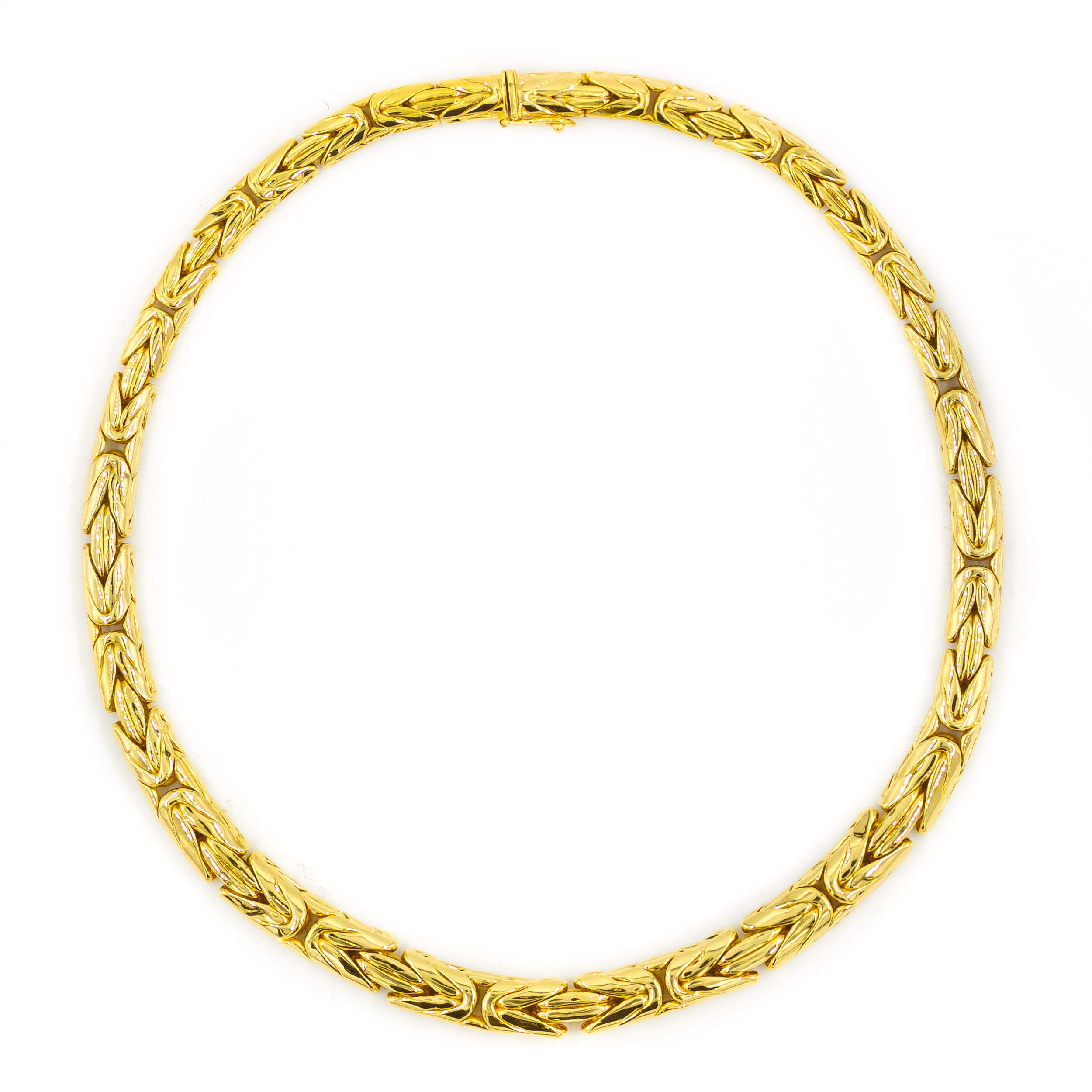 Vintage 18k Yellow Gold Byzantine Necklace | 15 1/2