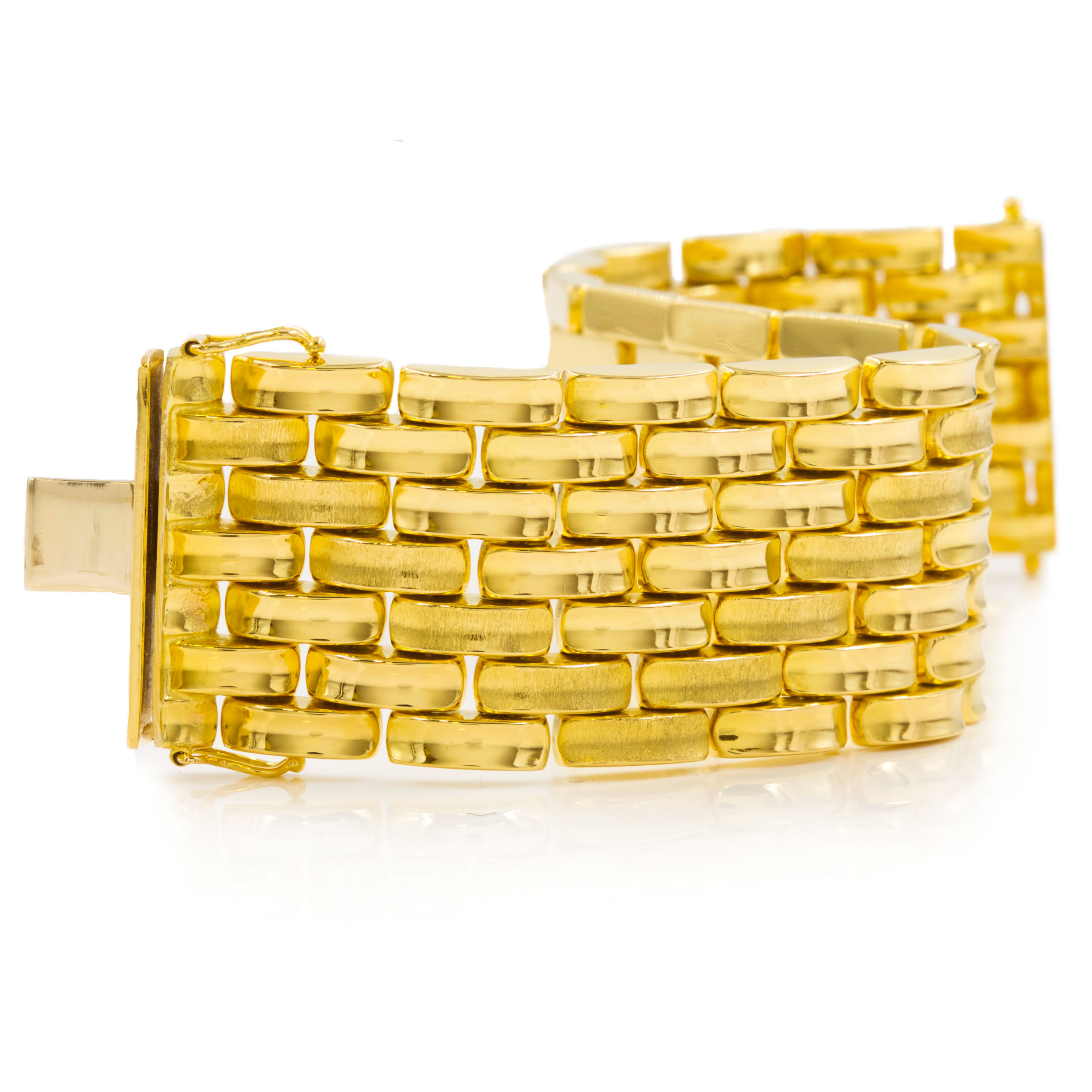 Vintage 18k 0750 gold Plated Mesh Bracelet 7 1/2” X1” | eBay