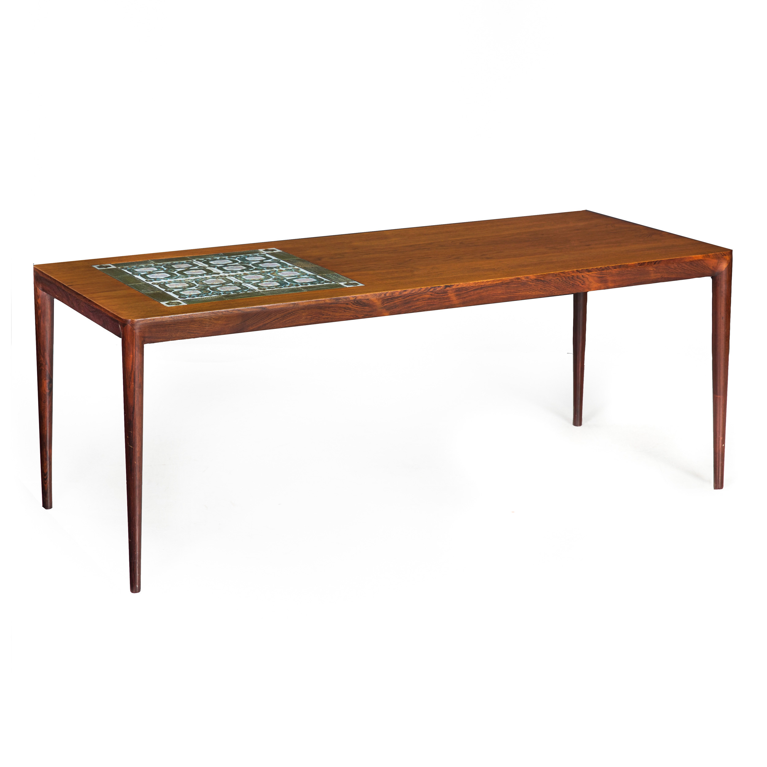 A Rare Rosewood Cocktail Table with Royal Copenhagen 