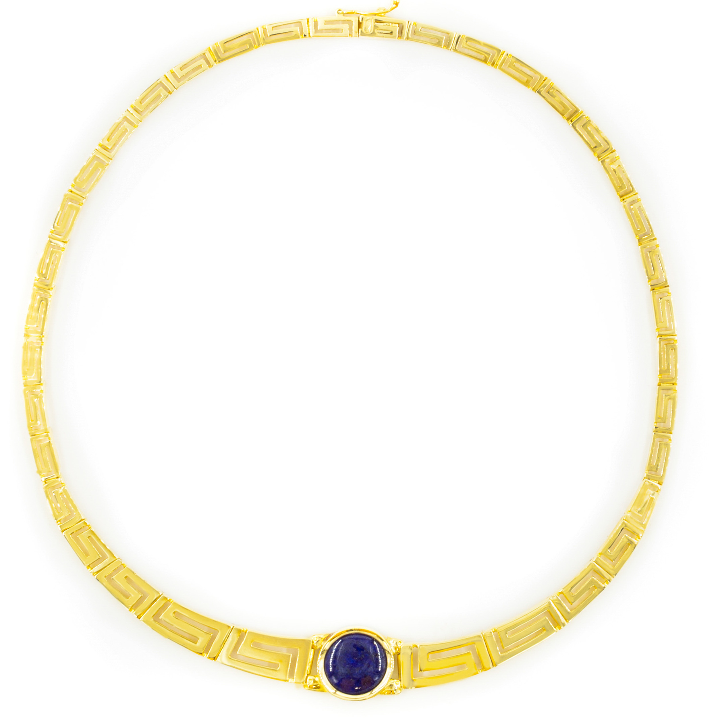 Pre-Owned 18K Yellow Gold Over Bronze Omega Greek Key Necklace - P33520 |  JTV.com