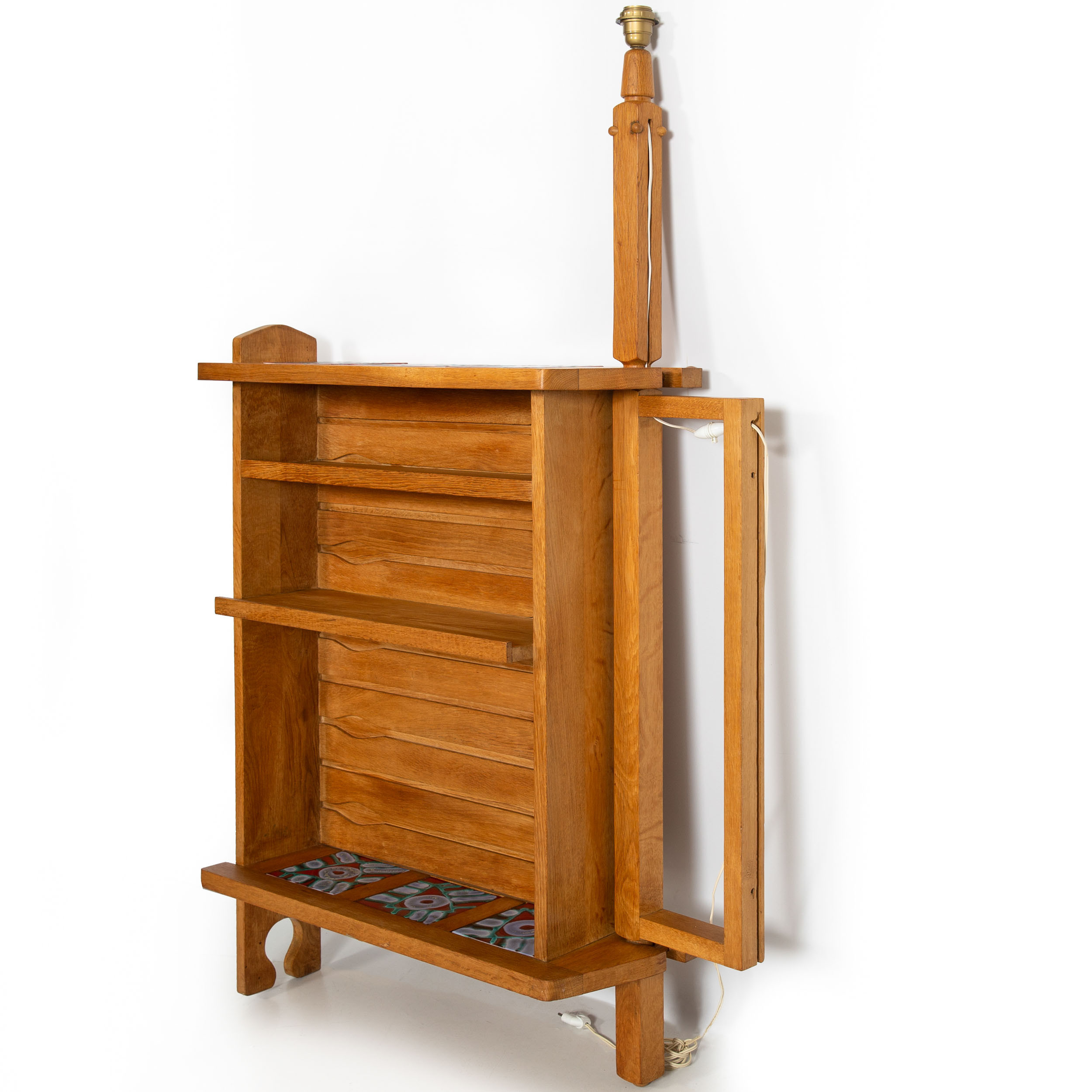Waxed Oak Swinging Bar Cabinet | Guillerme et Chambron