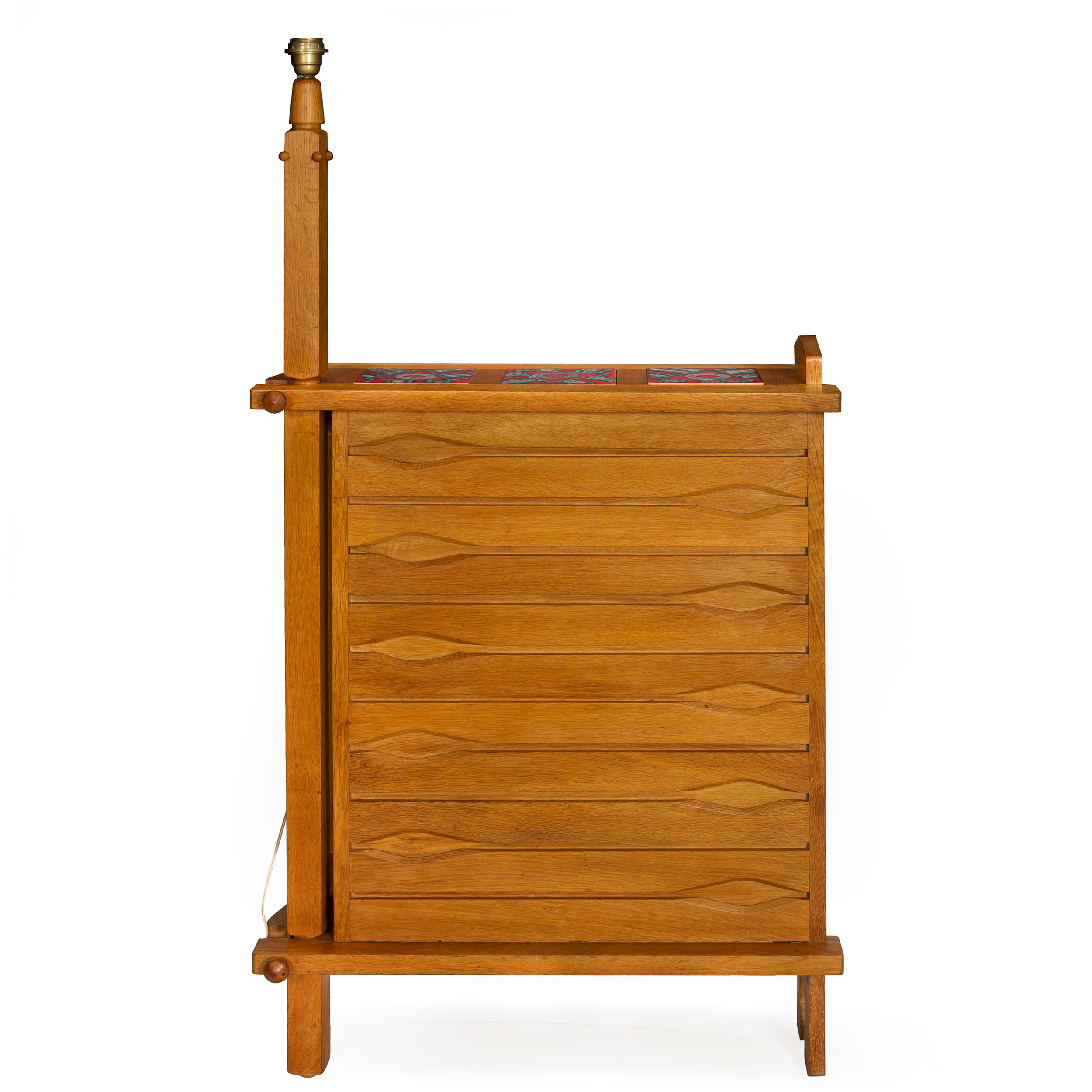 Waxed Oak Swinging Bar Cabinet | Guillerme et Chambron