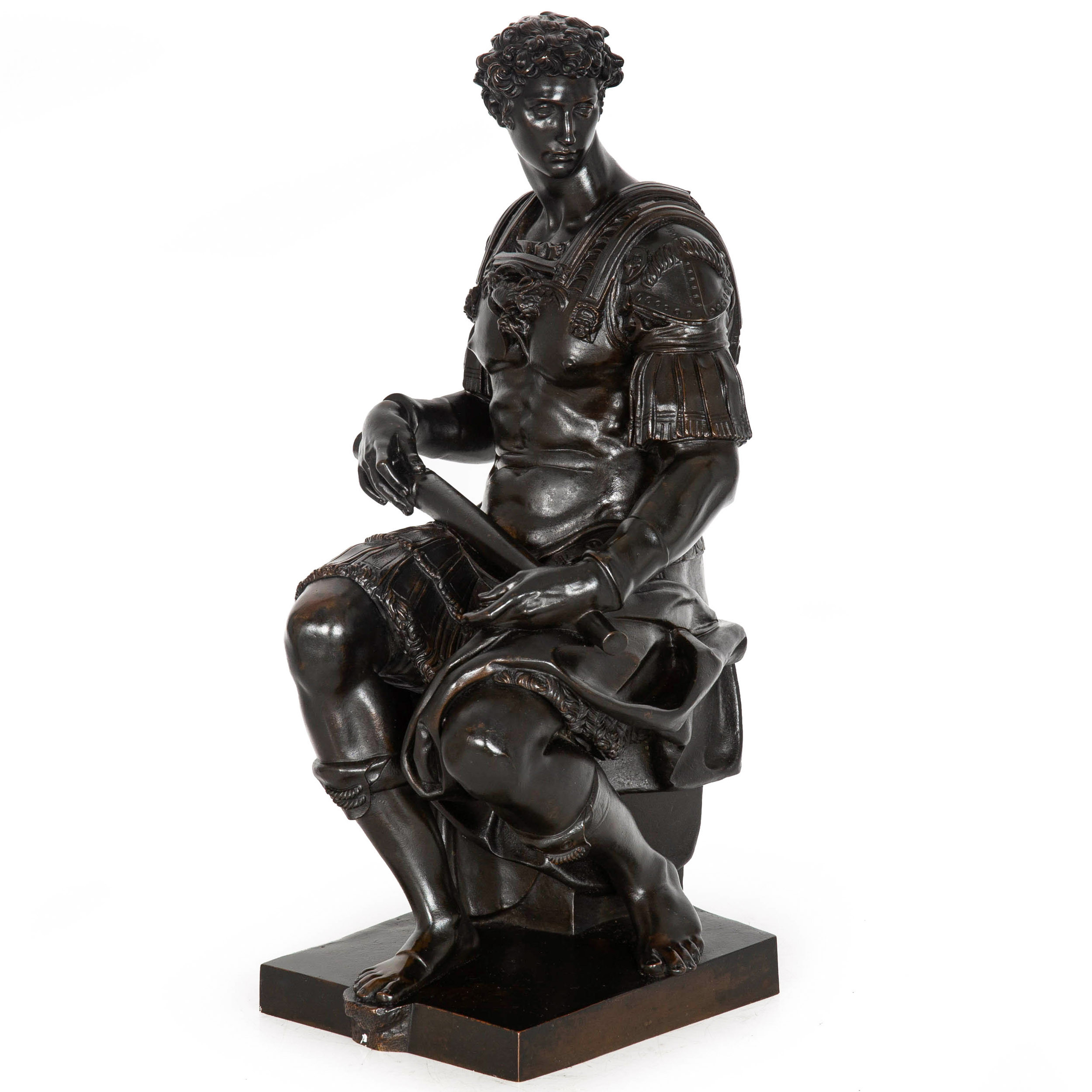 Grand Tour Bronze Model of Giuliano de Medici after Michelangelo