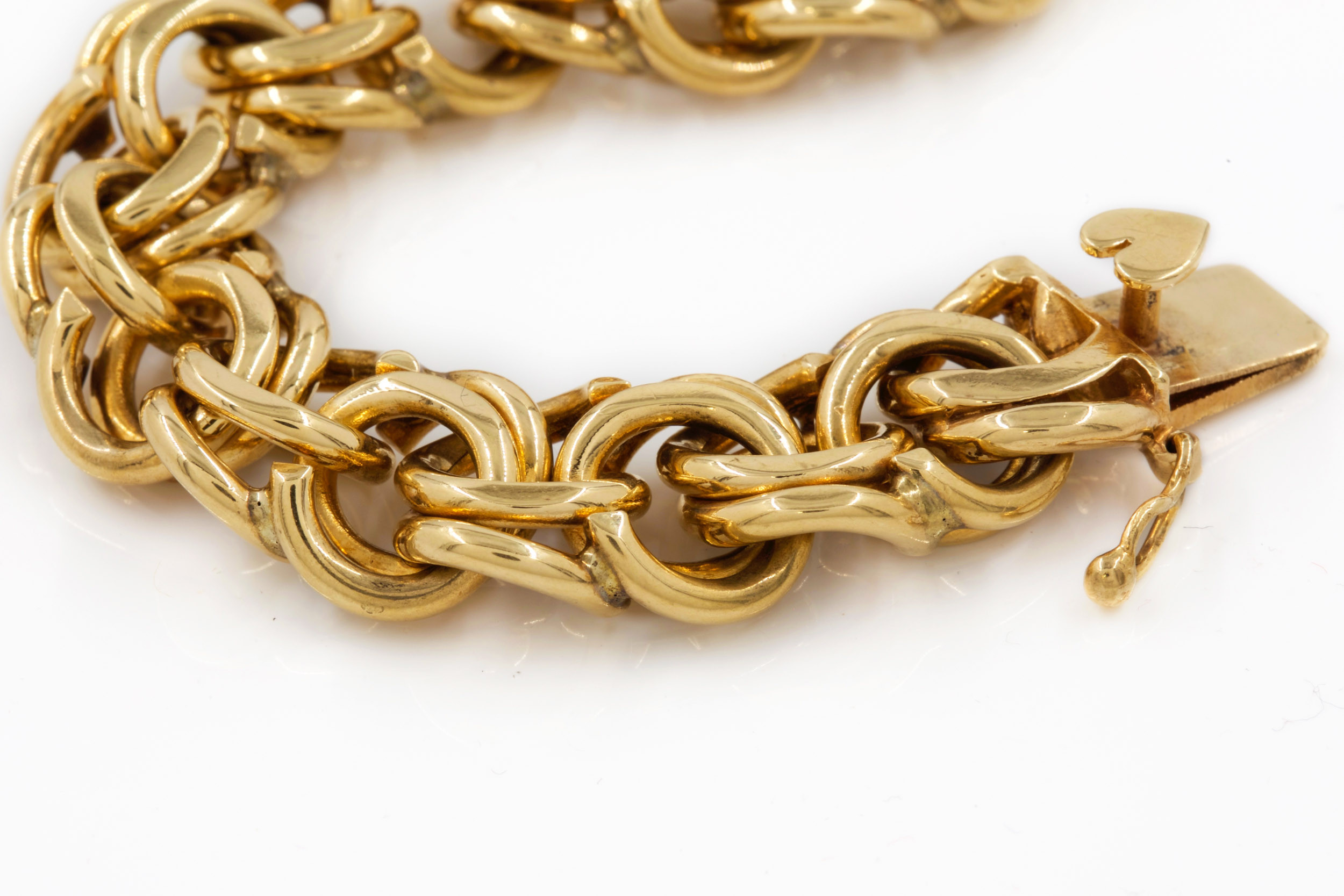 Double Link Bracelet 14K Yellow Gold 7 Length