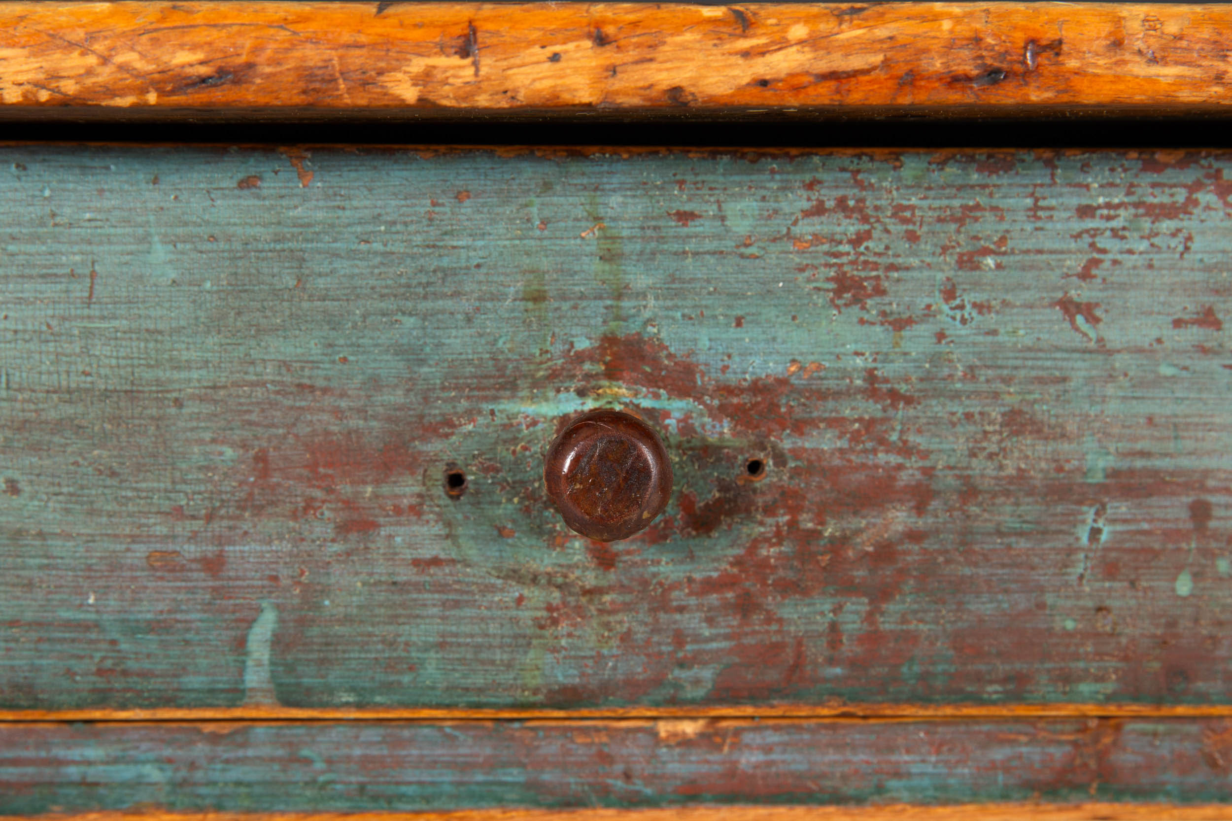 American Scrubbed Pine and GreenPainted Work Table