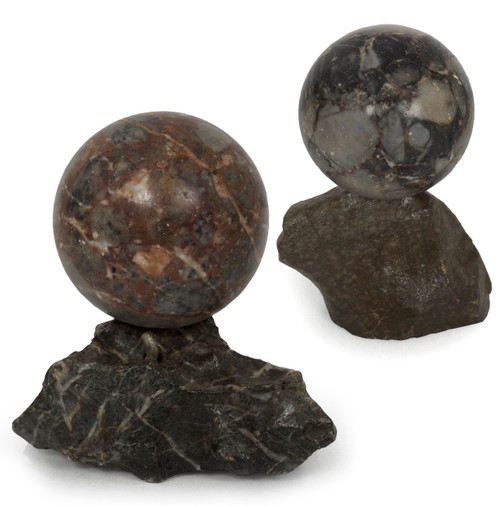 Pair of Polished Marmo Marble Spheres | early 19th century
