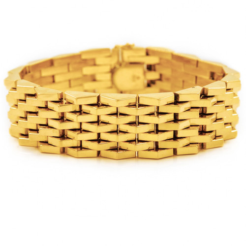 18K Solid Yellow Gold Flexible-Link Bracelet 