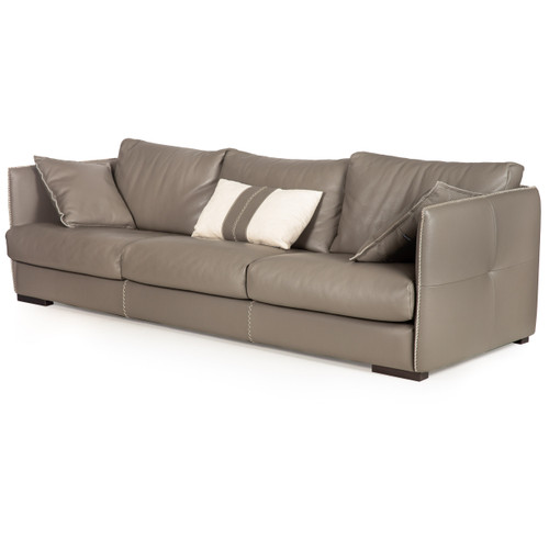 Gamma Arredamenti "Alfred" Stitched Leather 3-Seater Sofa