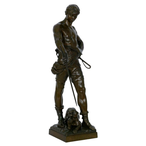 "Belluaire", bronze sculpture | Eugene Marioton (French, 1854-1925) & Siot