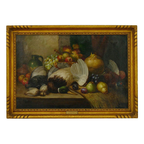 "Still-Life with Fruit and Game" Oil Painting | William Laud Duffield (British, 1816-1863)