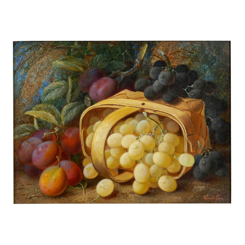 "Still Life w/ Grapes & Plums", oil painting | Vincent Clare 