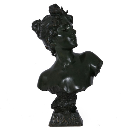 "Bust of Diana", bronze sculpture | Emmanuel Villanis