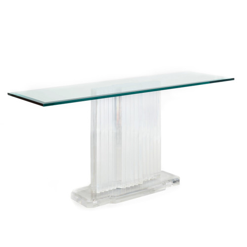 Modernist Lucite & Glass "Skyscraper" Console Table