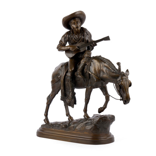 "Spanish Guitar Player", bronze sculpture | Isidore Bonheur