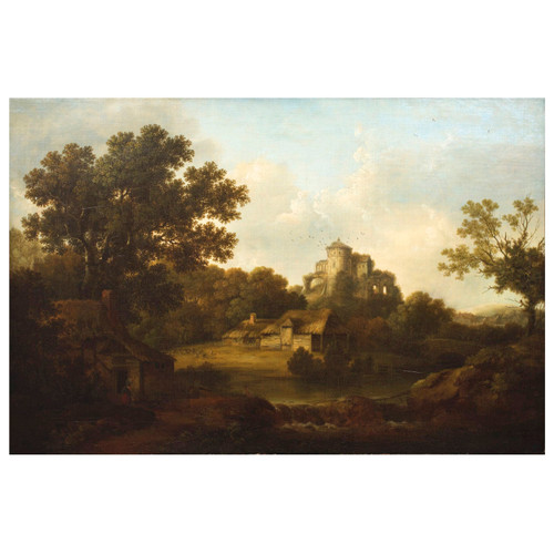 "Classical Landscape with Castle Ruins", oil painting | George Smith of Chichester