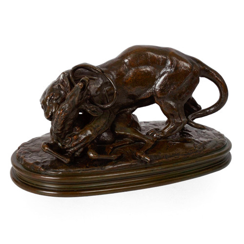 "Tiger Attacking a Stag" | Antoine-Louis Barye