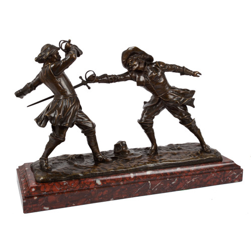 "Dueling Cavaliers", bronze sculpture | Edouard Drouot