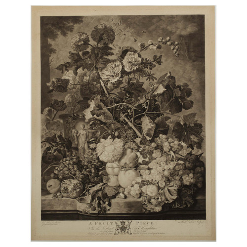 "A Fruit Piece" (1781) | Richard Earlom after Jan van Hysum, pub. John Boydell | Mezzotint