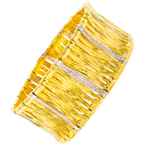 18k Gold "Elephant Skin" Wide Bracelet | Roberto Coin