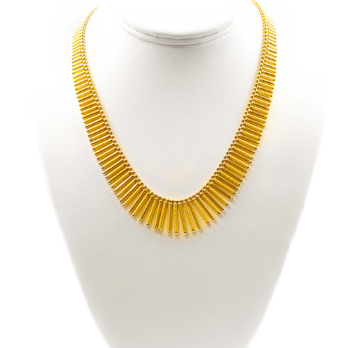 Vintage 18k Gold Fringe Necklace by Uno-A-Erre | 17 1/4" wearable length