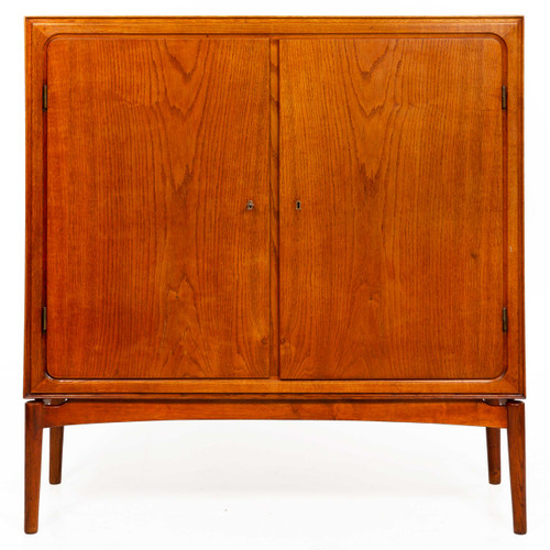 Fine Quality Danish Modern Oak Two-Door Cabinet