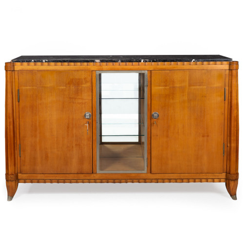 French Cherrywood Art Deco Sideboard Cabinet