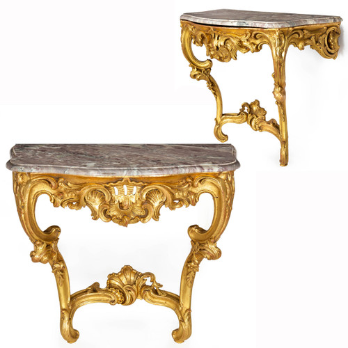 Pair of Louis XV Giltwood Consoles | 18th century