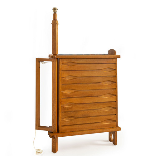 Waxed Oak Swinging Bar Cabinet | Guillerme et Chambron