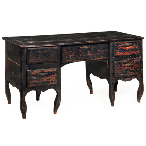 French Provincial Black Painted "Mazarin" Desk | ca. late 18th century