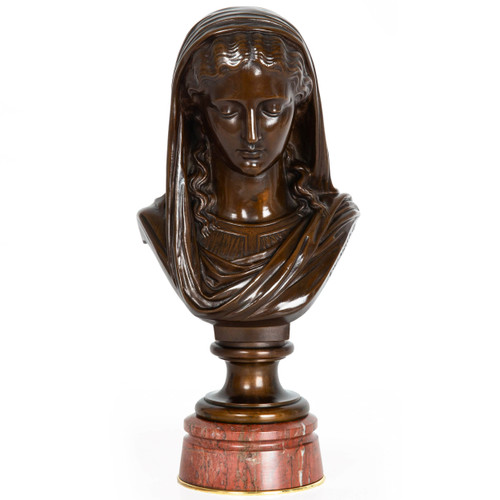 FERDINAND BARBEDIENNE ブロンズ　インクボトル　フランス F. BARBEDIENNE - Small bronze inkwell with a cloisonne decor