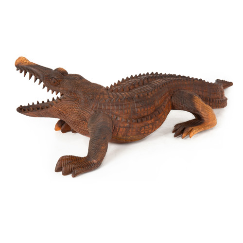 Carved Tropical Hardwood Crocodile